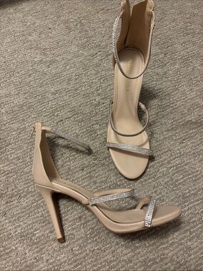 Altard State Beige Rhinestone Strappy High-Heel